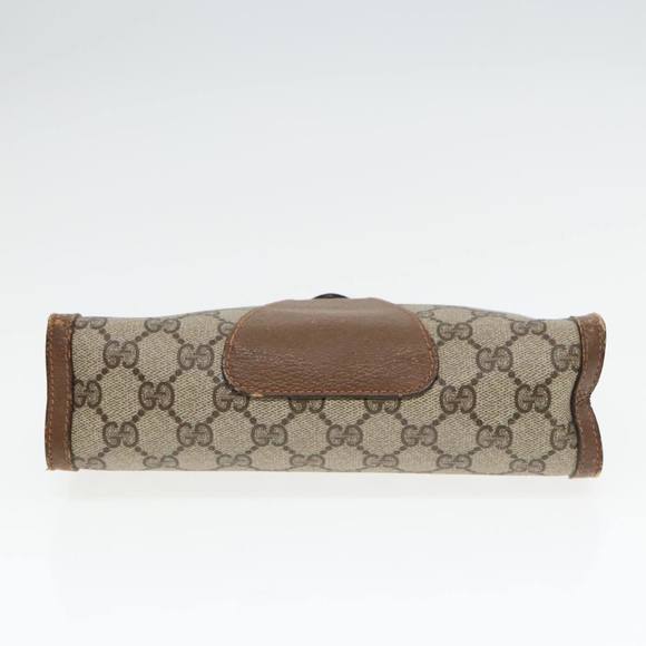 GUCCI GG Supreme Web Sherry Line Clutch Bag PVC Beige Red 89 01 032 Auth 88286 - Picture 6 of 16